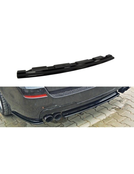 MAXTON España CENTRAL REAR SPLITTER for BMW 5 F11 M-PACK - without vertical bars (fits two double exhaust ends)