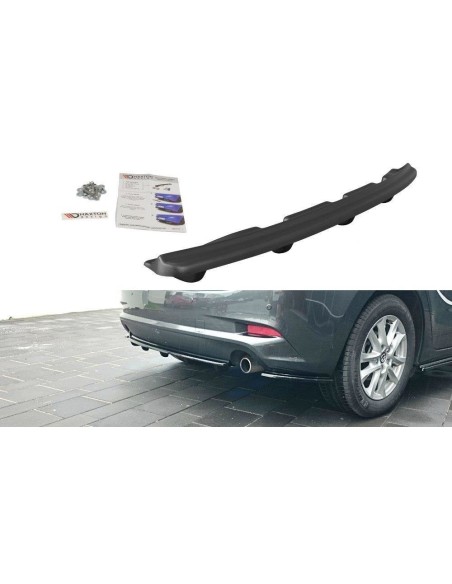 MAXTON España CENTRAL REAR SPLITTER Mazda 3 BN (Mk3) Facelift (with vertical bars)