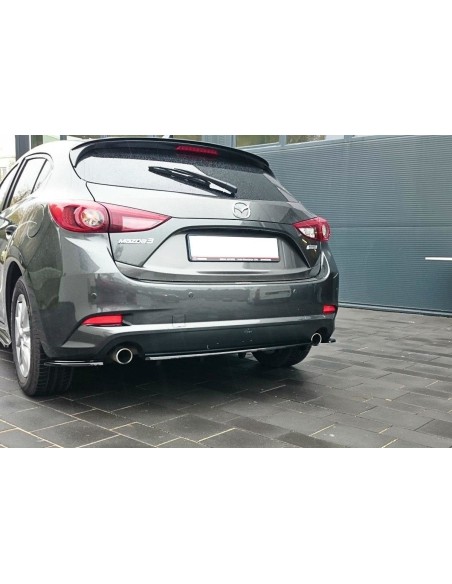 MAXTON España CENTRAL REAR SPLITTER Mazda 3 BN (Mk3) Facelift (with vertical bars)