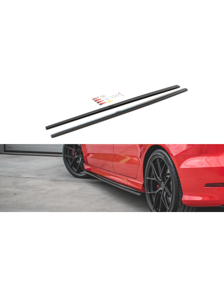 MAXTON España Side Skirts Diffusers V.1 Audi S3 / A3 S-Line 8V / 8V FL Sedan